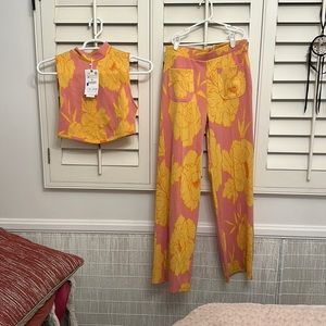 NWOT Zara 70s Inspired Two Piece